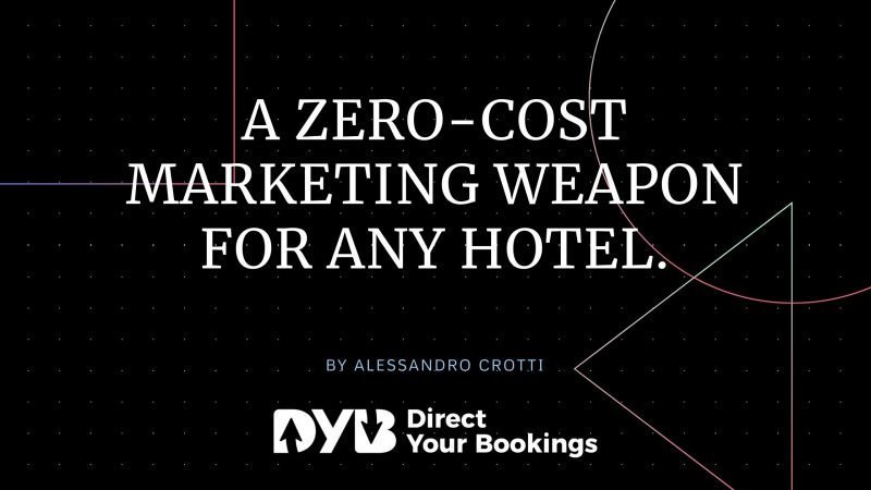 Zero cost marketing weapon for any hotel