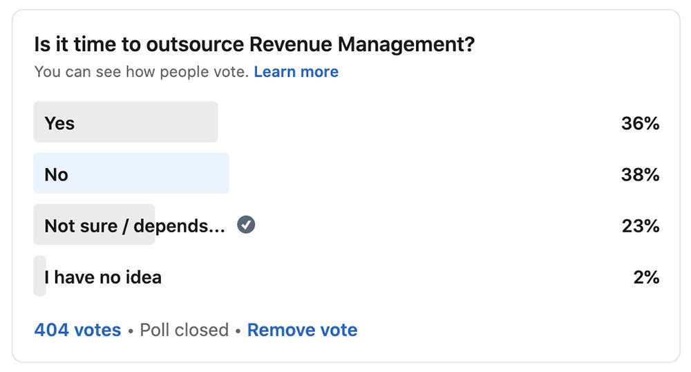 Results: Is it time to outsource Revenue Management?