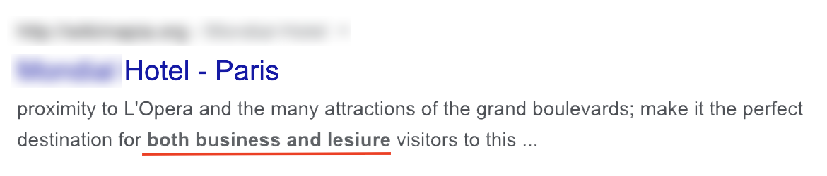 Message: Business and Leisure?
